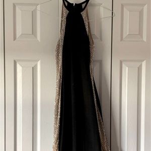 Black and nude prom dress size 0